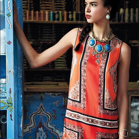 Anthropologie Dresses & Skirts - Anthropologie Maeve Canna Shift Red Silk Sz 10
